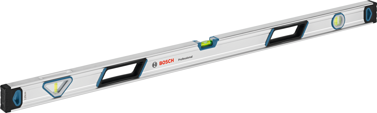 Алюмінієвий рівень Bosch 120 см з високою точністю.
